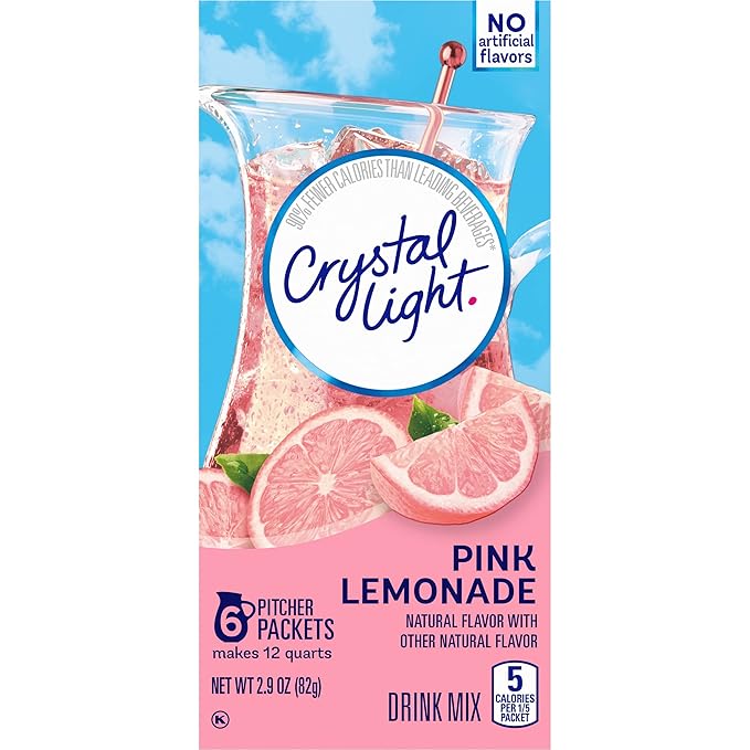 Crystal Light Pink Lemonade Drink Mix, 12-Quart 2.9-Ounce Canister (Pack Of 4)