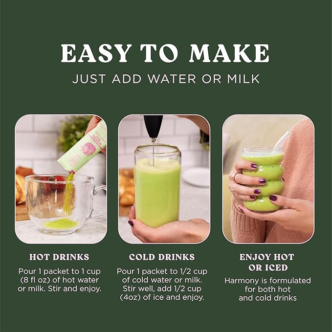 The Harmony Matcha Yuzu (7.05oz Bag - 20 Servings) Premium Japanese Matcha Powder, Rich in Antioxidants & L-Theanine, Sweetened with Organic Sugar, No Preservatives