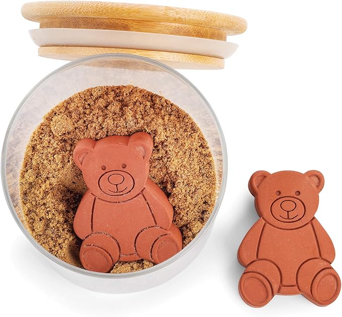 Fox Run Terracotta Brown Sugar Keeper and Saver, Bear, Set of 2