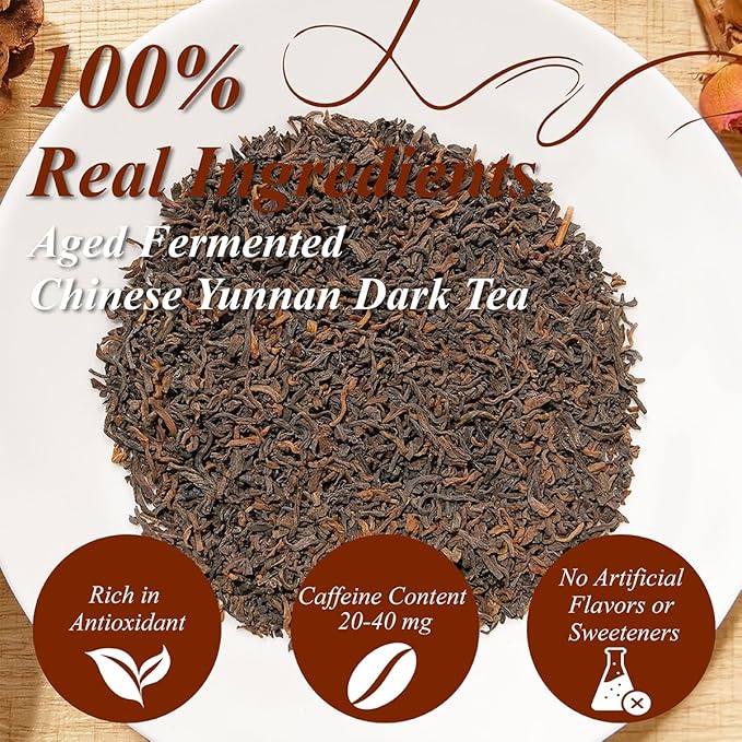 WT WEETEE Emperor's Pu-erh Tea, 228g Puerh Loose Leaf Tea, Aged Fermented Chinese Yunnan Dark Tea, Deeply Aromatic • Smooth & Full-Bodied