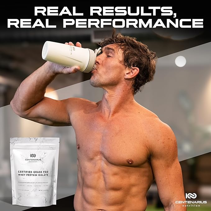 Premium Whey Protein Isolate Powder 500g Unflavored Irish Grass-Fed, 27g Protein per Serving for Muscle Growth & Recovery Non-Bloating, Gluten & Lactose Free, Clean Ingredients | Centenarius Nutrition