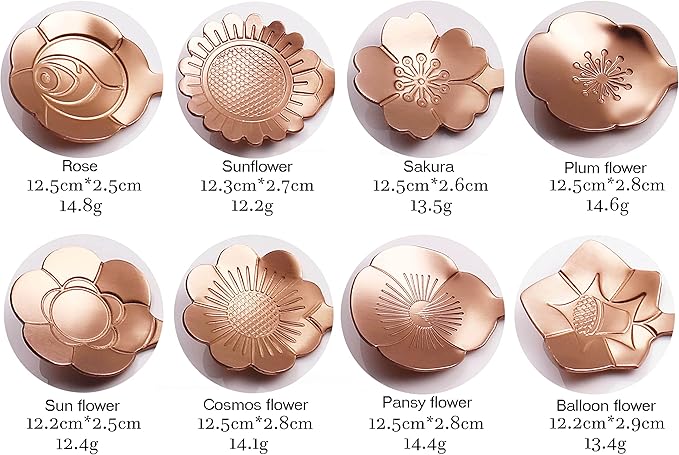 16 Pcs Teaspoon Tea Spoons, ESRISE Stainless Steel Cute Coffee Spoon for Tea Party Decorations (Rose Gold)