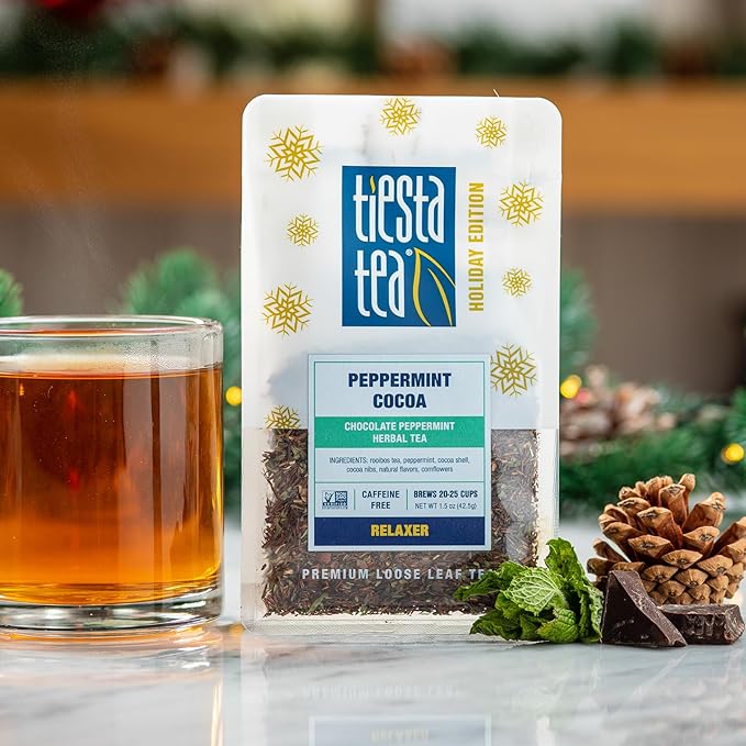 Tiesta Tea - Santa's Bag Tea Gift Set, High to Non-Caffeinated Assorted Blends, 5 Individual Resealable Pouches for Hot & Iced Brews Variety Pack, Black, Rooibos, and Herbal