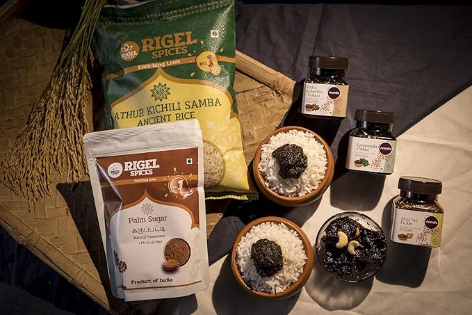 Rigel Spices | Pure Bliss of 1 Lb of Palmyra Palm Jaggery | Palm Sugar: Naturally Crafted, Unbleached, and Chemical-Free Sweetness
