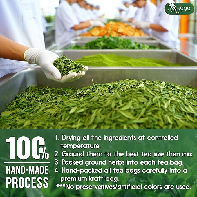 TOG999, Premium Matcha Green Tea Bags | 120 Count | Blend of Sencha, Green Tea, Spearmint & Orange Slices – Refreshing Flavor, Naturally Vibrant, No Gluten. Vegan.