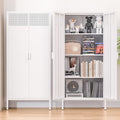 Metal Storage Cabinet with 2 Doors and 3 Adjustable Shelve,61" White Kitchen Pantry Storage,Office Steel Cabinets Locker for Kitchen,Living Room,Dining Room,Home,Office