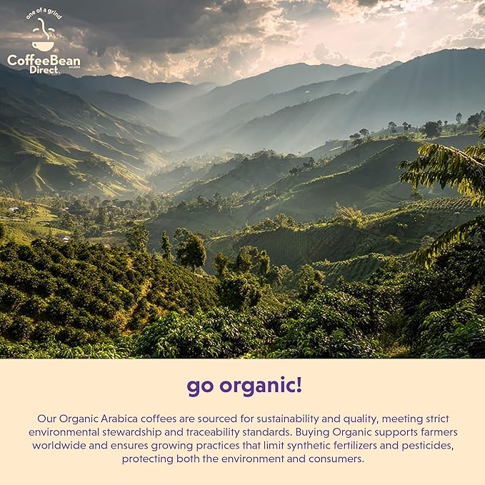 Coffee Bean Direct Organic Fair Trade Nicaraguan SHG, Whole Bean Coffee, Light Roast, 5 Pound Bag (Pack of 1)