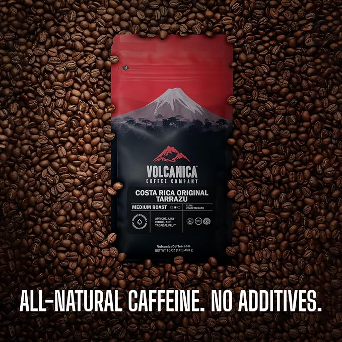 Volcanica House Decaf Coffee, Whole Bean, Swiss Water Processed, Fresh Roasted, Kosher, 16-ounce