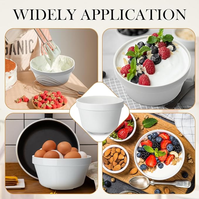 2 Pieces Ceramic 0.65 Qt Pudding Basins White 5.5 Inch Christmas Pudding Mold Bowls for Steaming Ovenproof Durable and Sturdy Porcelain Steamed Plum Puddings Bowl Basin, Easy to Clean