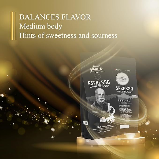 TRUNG NGUYEN LEGEND Espresso Specialist Arabica Coffee Bean - Bag 17.6 Oz/500gr, Light Roast, Whole Beans, Full Coffee Beans, Smooth and Balanced Taste