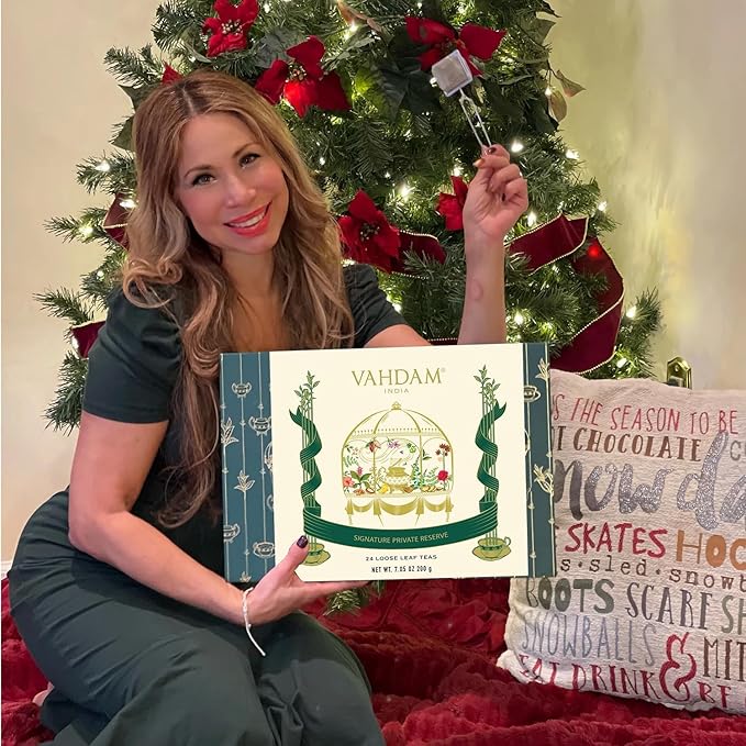 VAHDAM, Luxury Tea Gift Set | 24 Unique Loose Leaf Teas in Tin Caddies - Premium Tea Gift Box | Christmas Gifts for Women & Men