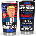 Gifts for Grandpa, Best Grandpa Ever Tumbler Christmas Gifts - Great Grandfather Birthday Gift from Grandchildren Grandson Granddaughter, 20 OZ Stainless Steel Insulated Travel Coffee Tumbler Cup