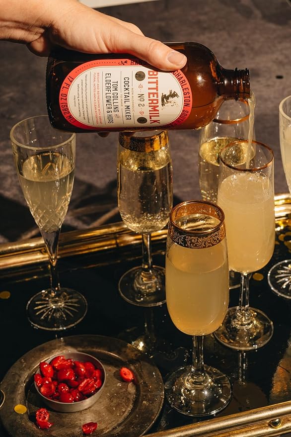 Bittermilk No.2 Tom Collins Mix with Elderflower & Hops, All Natural Handcrafted Non Alcoholoic Cocktail Mixer, Makes 17 Cocktails, 17oz