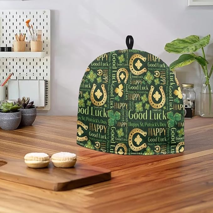 Teapot Cover Tea Cozy Lucky Leaf Clover Teapot Insulated Kitchen Accessory St. Patrick's Day Tea Pot Cozy for Keeping Warm Teapot Dust Protector