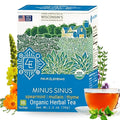 Four Elements Minus Sinus Tea [16 Teabags, 1.2 oz] | Organic Spearmint Tea with Mullein & Thyme | Caffeine Free Herbal Blend with Refreshing Aroma & Comforting Flavor | Enjoy Hot or Iced Latte