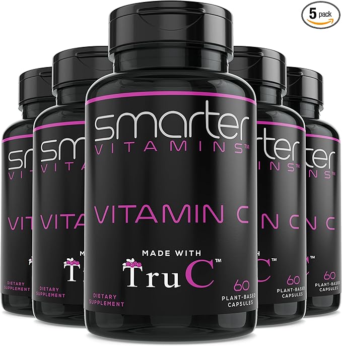 (5 Pack) Raw Whole Food Vitamin C from Berries, Premium Antioxidants, Bioflavonoids & Polyphenols, 300 Vegan Capsules
