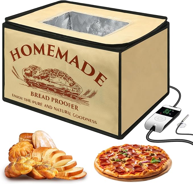 Bread Proofing Box with Heater for Precise Temperature Fermentation, Folding Zippered Dough Proofer Warming Box for Bread, Pizza, Sourdough, Yogurt and Handmade Soap