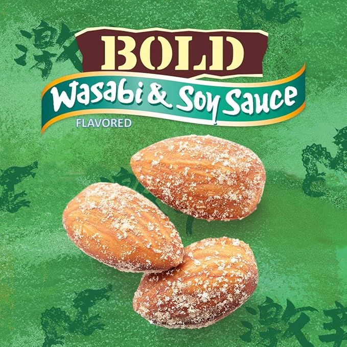 Blue Diamond Almonds Wasabi & Soy Sauce Flavored Snack Nuts, 16 Oz Resealable Bag (Pack of 2)