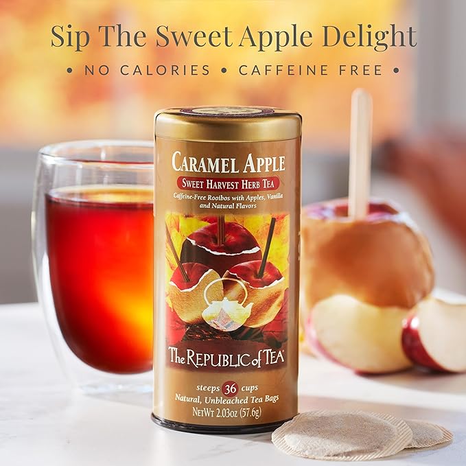 The Republic of Tea Caramel Apple Red Tea, 36-Count, Packaging may vary