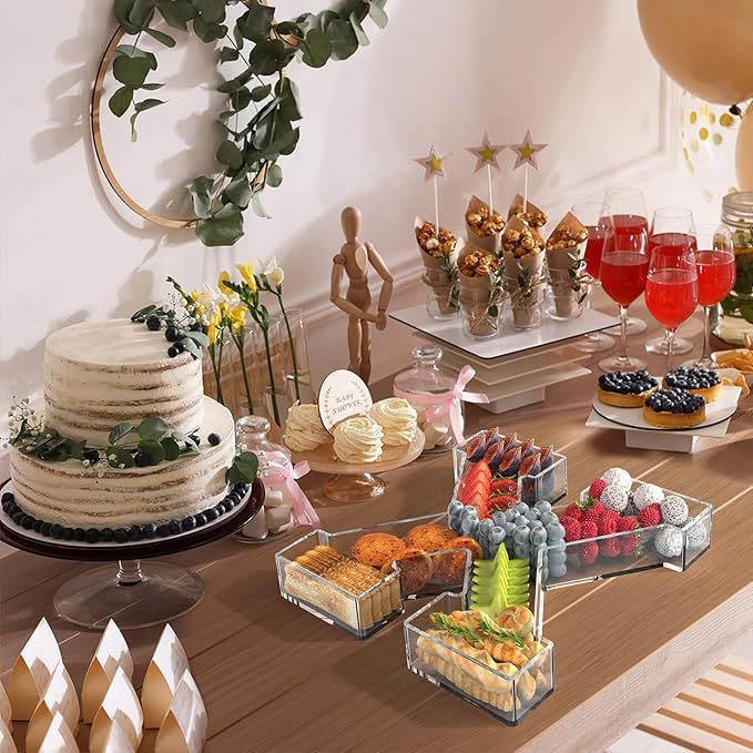 11" Acrylic Letter Charcuterie Tray, Charcuterie Letters Fillable Box for Food, Reusable Serving Cake Candy Dish Display Tray for Birthday Anniversary Party Decoration (Letter X)