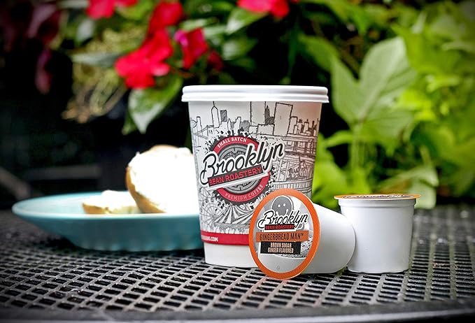 Brooklyn Beans Gingerbread Man Coffee Pods - Compatible with Keurig K Cup Brewers Including 2.0 Machines, 40 Count, Festive Gingerbread Flavored Coffee