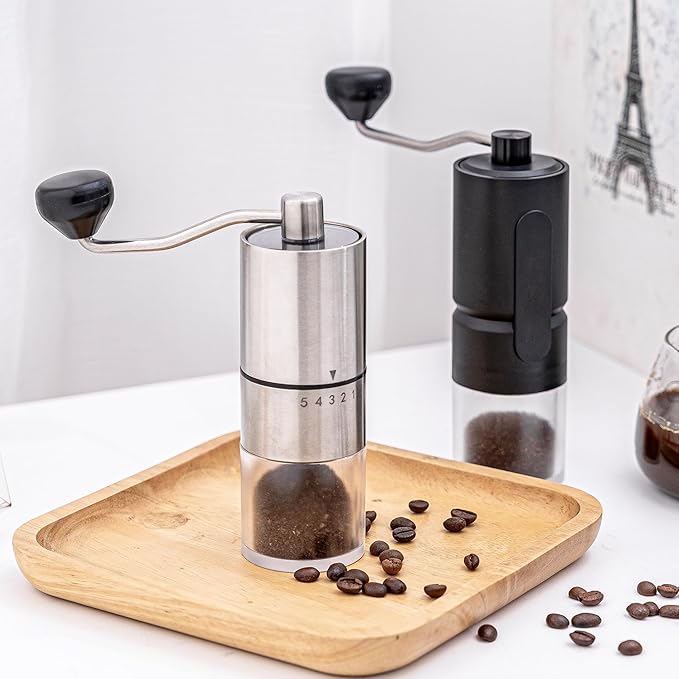 Topadorn Manual Coffee Grinder with Hand Crank Travel Coffee Bean Stainless Steel Grinder Great Gift for Home, Espresso, Office and Camping