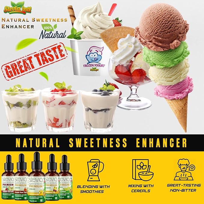 Stevia Intl (Pack of 5) Refreshers Bundle with 5 Flavors. Stevia Liquid Drops. Naturally Sweet, Non-Bitter, No Sugar Added, 0 Carb, 0 Calorie, Non-GMO, Vegan, Diabetic & Keto Friendly (1oz)
