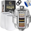 AquaHomeGroup 20 Stage Shower Head Filter with Vitamin C E A for Hard Water - High Output Filter to Remove Chlorine and Fluoride - 2 Cartridges Included - Consistent Flow Showerhead Filters