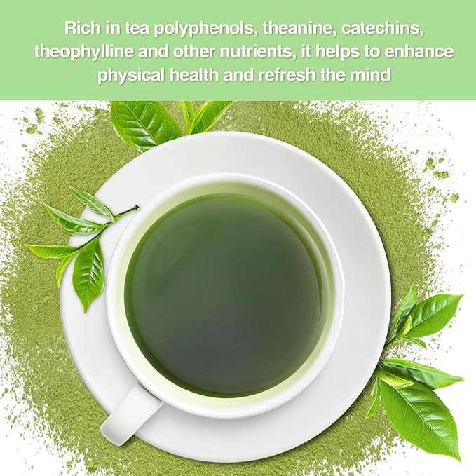 Taiping HK Green Matcha Tea 10 Single Serve Stick Packs For Cooking, Baking, Latte, Smoothie, Hot & Iced Drinks - Antioxidant-Rich, Helps Support Digestive Health - Unsweetened,Vegan(10 Count)