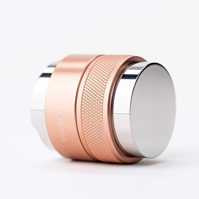 CREMA Coffee Products 46mm Hand Tamper & Coffee Distributor V2 | Compatible with Flair Pro and Pro 2 Portafilter | Double-Sided, Adjustable Depth Tool|Made with Durable 304 Stainless Steel|Rose Gold