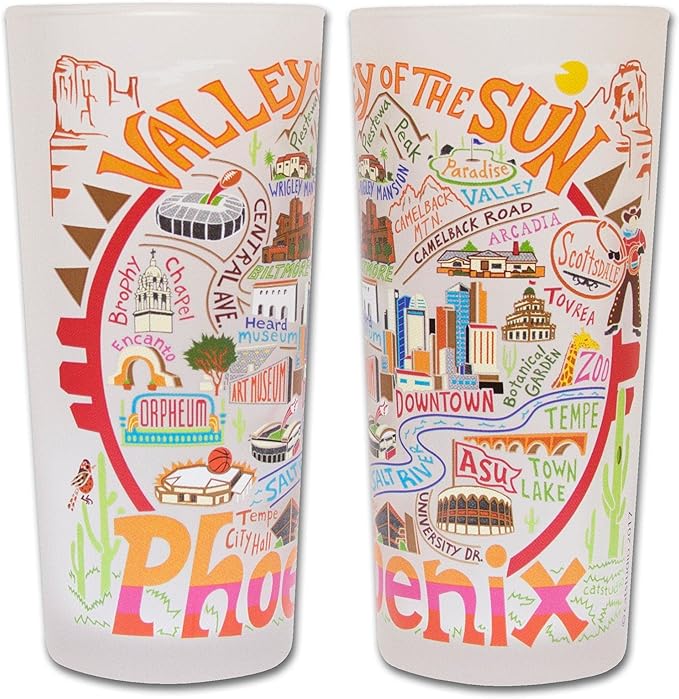 Catstudio Drinking Glass, Phoenix Frosted Glass Cup for Kitchen, Drinking Glasses, 15oz Dishwasher Safe Tumbler, Wedding Gifts