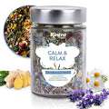 Kintra Foods Calm & Relax Loose Leaf | Herbal Blend With Chamomile, Lavender and Passionflower | Soothing Tea | Caffeine-Free Calming Tea | 60g Jar for Ultimate Relaxation