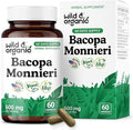 Wild & Organic Bacopa Capsules 600 mg - Brain Support - Natural Bacopa Monnieri Supplement - Brahmi Capsules - 60 Days of Supply - Vegan, No Fillers, Non-GMO - 60 Count
