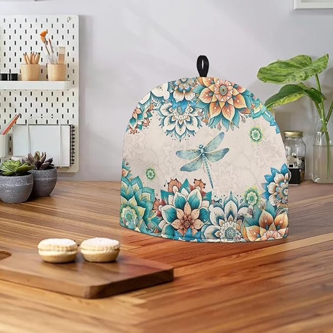 Dragonfly Tea Cozy for Teapot Mandala Tea Cozy for Teapot Insulated Bohemia Teapot Insulation Cover Triba Tea Pot Cozy for Women