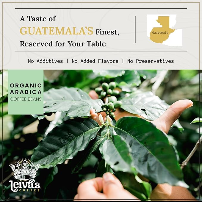 Leiva’s Breakfast Blend Medium Roast Coffee (8oz), Roasted to Order, Small Batch Guatemalan Beans – Organic Single Origin Coffee Beans - Low Acidity Medium Roast for Drip & French Press Brez
