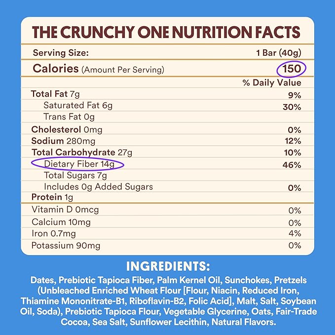 Harken Sweets The Crunchy One, Oat Milk Chocolate Candy Bars with Pretzels and Date Caramel, Sweetened with Dates and No Sugar Added, High Fiber, Nut-Free, Gluten-Free, Plant-Based, 12 Bars