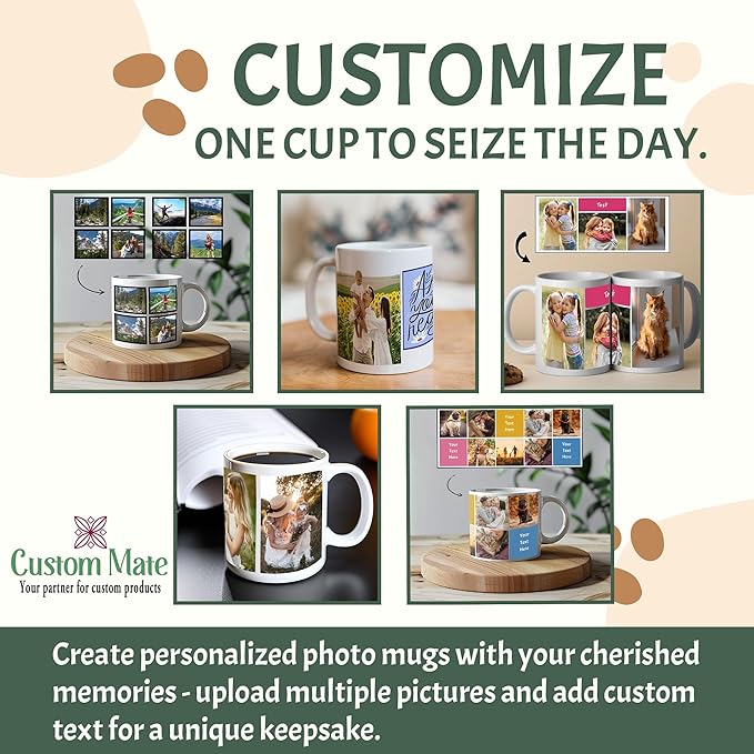 Custom Photo Ceramic Coffee Mug, Jumbo Sized-20oz, Glossy or Matte Finish (Mom)