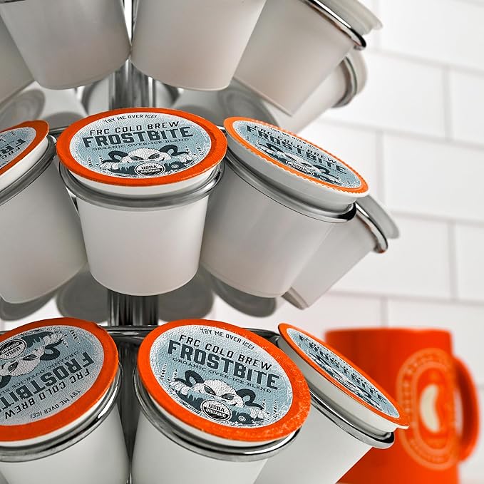 FRC Organic Frostbite Cold Brew Pods | Mold & Myco 3rd Party Tested, USDA Organic, Kosher | Med Roast, 24 Pods for Kcup Brewers