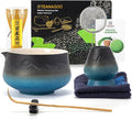 TEANAGOO 7 Pcs Matcha Whisk Set, Ceramic Matcha Set, Matcha Kit for Ceremony, Matcha Tea Set for Making Breakfast/Latte, Whisk Set and Bowl with All Accessories, Gift for Matcha Lover