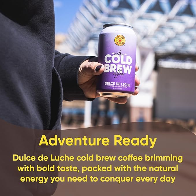 New Mexico Piñon Nitro Cold Brew Coffee Drinks - Bold Caramel & Vanilla Flavor, High Energy Nitrogen Infused Dulce de Leche Black Coffee Cans 12oz - Natural Flavor Zero Sugar & Dairy Free - 12 Pack