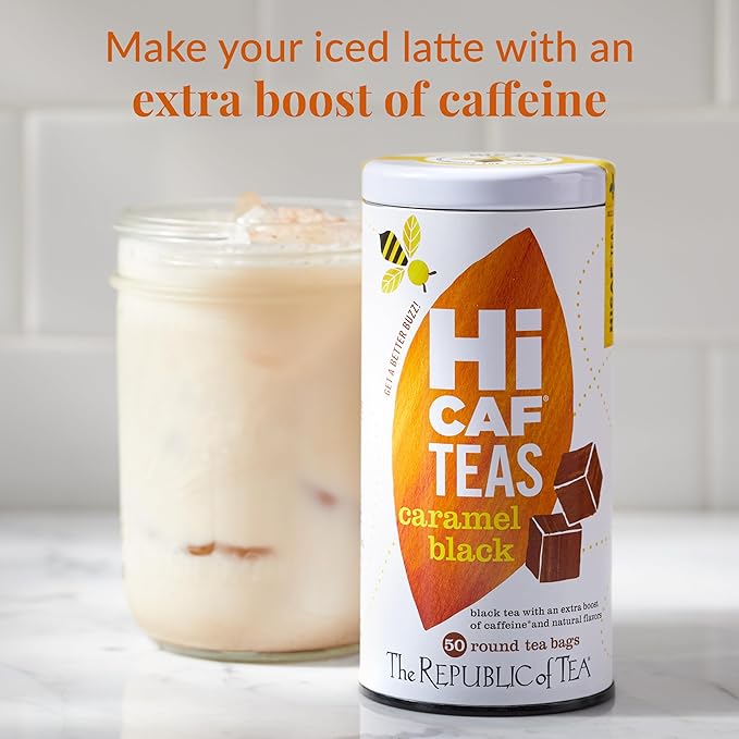 The Republic of Tea — HiCAF Caramel Black Tea, 50 Tea Bags, High in Caffeine