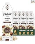 Elmhurst 1925 Chocolate Oat Milk - 32 Ounce (Pack of 6) Dairy-Free, Vegan, Kosher, Gluten-Free, Less Sugar, Shelf Stable Plant Based Milk Made with Whole Grain Oats & Cocoa for Smoothies & Baking