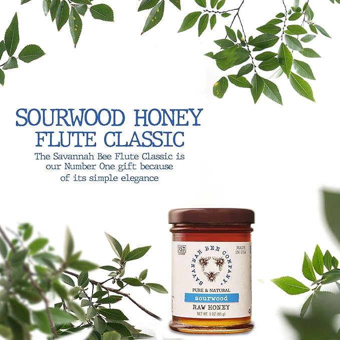 Savannah Bee Company Sourwood Honey - Naturally Sweet - Maple Flavor and Spice Aroma