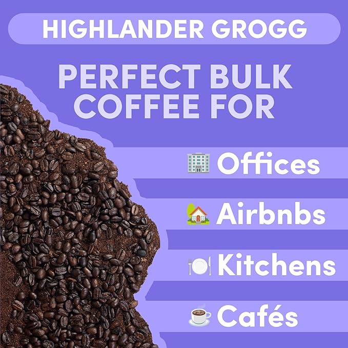 Sarasota Coffee Whole Bean Highlander Grogg | Medium Roast Gourmet Flavored Coffee Beans | Low Acid, Mold Free, Specialty Grade Flavored Bulk Beans | 5lb (80 oz)