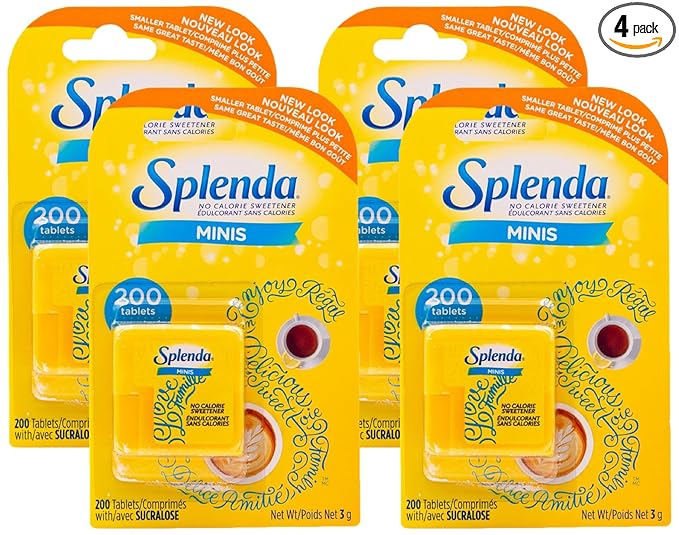 SPLENDA No Calorie Sweetener, Mini Dissolvable Tablets,200 Count (Pack of 4)