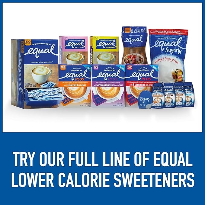 EQUAL 0 Calorie Sweetener, Aspartame and Acesulfame-K Sweetener Packets, Zero Calorie Sugar Alternative, Erythritol Free, 2000 Ct (Pack of 1)