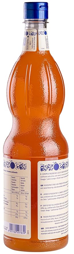 Fabbri Premium Flavoring Syrup, Passion Fruit, New Enhanced Flavor, All Natural, Made in Italy, 33.8 Ounce (1 Liter)