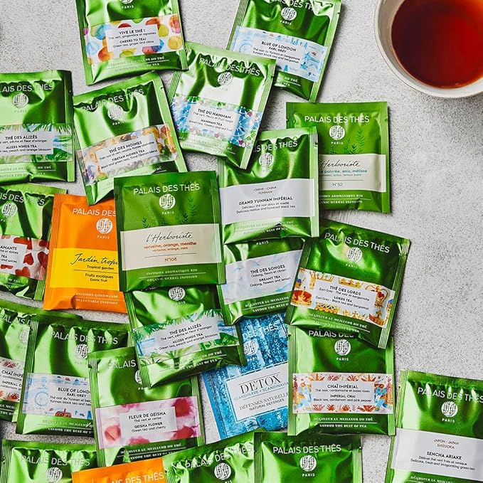 Palais des Thés Caffeine-Free Tea - L'Herboriste N°74 Organic Calming Herbal Blend with Limeflower, Chamomile & Orange Blossom - Premium Tea Bags, Serves 20 Cups