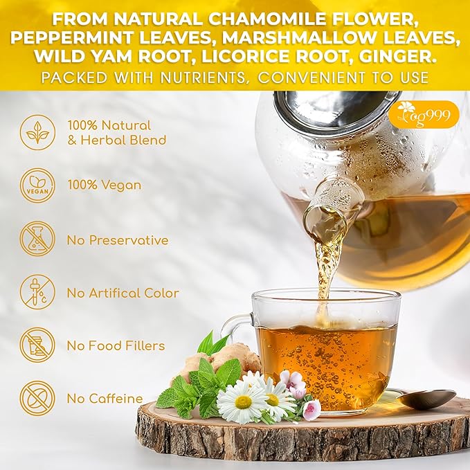 TOG999, Diverticulitis Tea Bags | 40 Count | 100% Natural Chamomile, Peppermint, Marshmallow Leaf, Wild Yam Root, Licorice & Ginger Herbal Blend – Caffeine-Free Comfort Tea, Vegan.