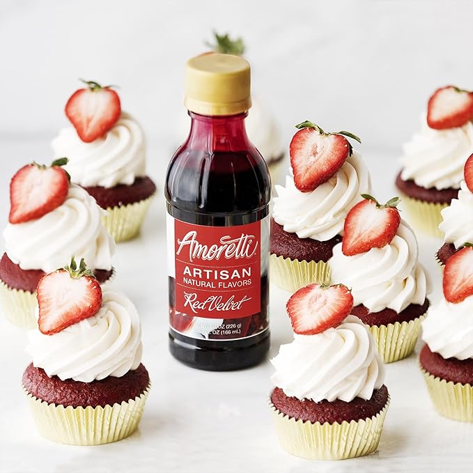 Amoretti - Natural Red Velvet Artisan Flavor Paste, 2.2 lbs, Perfect For Ice Cream, Beverages, Cakes, and more, Preservative Free, Vegan, Gluten Free, No Artificial Sweeteners, Highly Concentrated